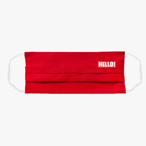 hello face mask red 