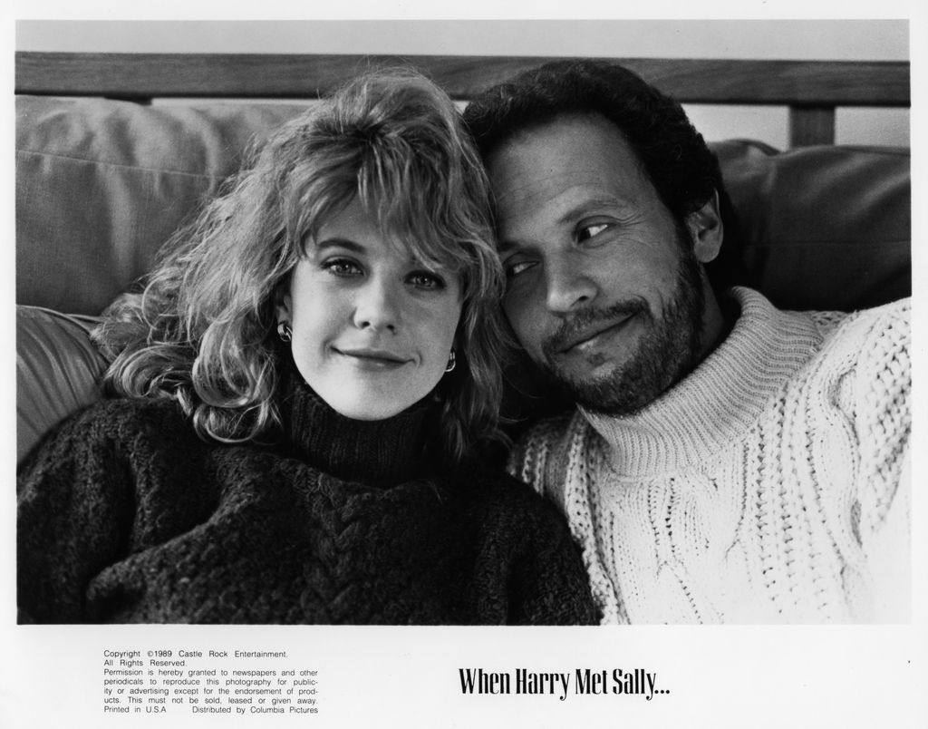 Meg Ryan and Billy Crystal pose for the movie "When Harry Met Sally" circa 1989