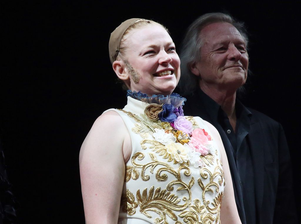 Sarah Snook during the opening night curtain call for the new play "The Picture of Dorian Gray" at The Music Box Theatre on March 27, 2025 in New York City