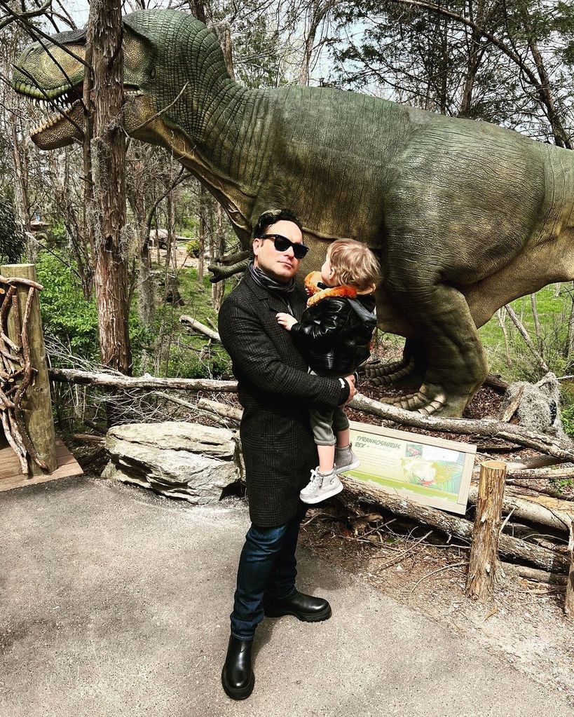 Johnny Galecki with his son Orbison pictured on Instagram