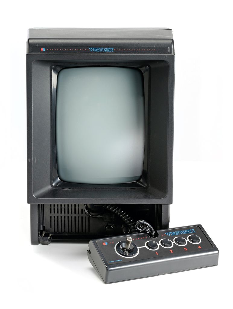 A vintage 1980's Vectrex video game console and controller photographed on a white background, taken on March 26, 2009. (Photo by Neil Godwin/GamesMaster Magazine via Getty Images)