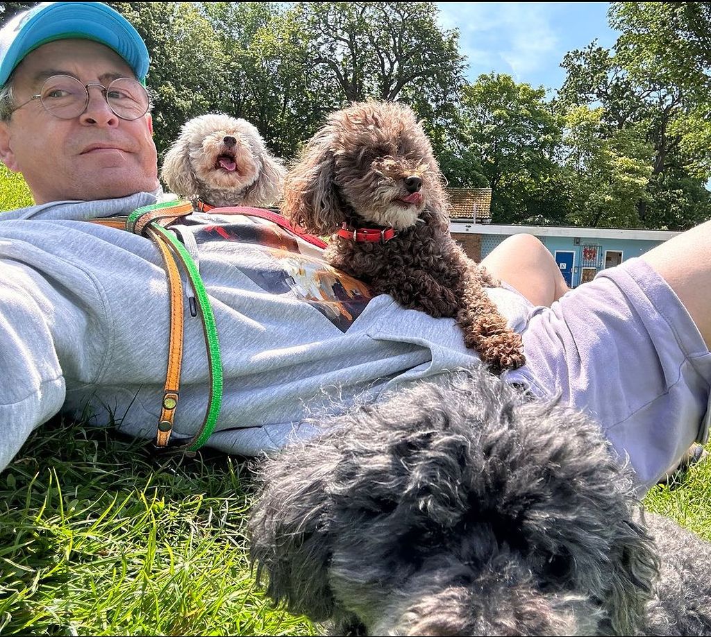 Stephen Webb with his pet pooches