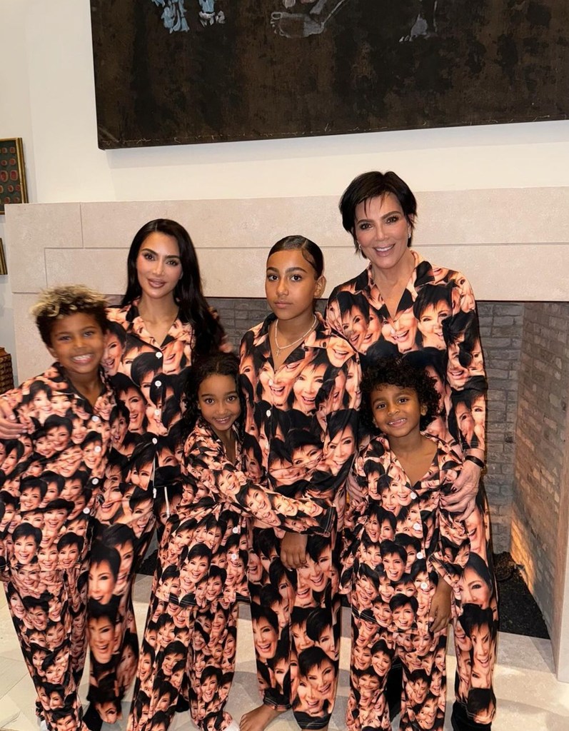 Photo shared by Kim Kardashian on Instagram November 2024 featuring her four kids, North, Saint, Chicago and Psalm, plus her mother Kris Jenner, from her birthday celebration