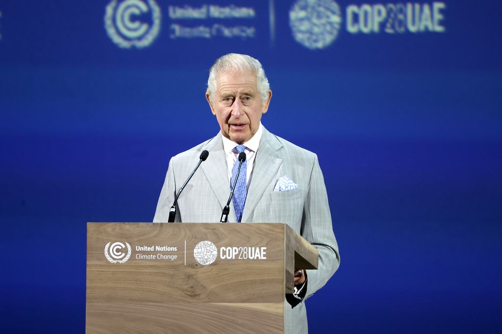 Charles giving a speech at the opening ceremony of the World Climate Action Summit during COP28 in Dubai, United Arab Emirates