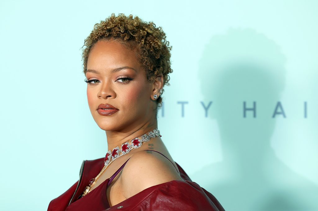 Rihanna, jewelry detail attends the Rihanna x Fenty Hair Los Angeles Launch Party at Nya Studios on June 10, 2024 in Los Angeles, California.