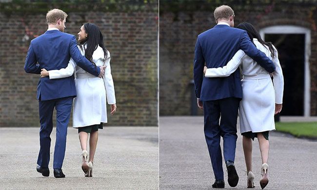 Harry and Meghan hug after engagement photocall