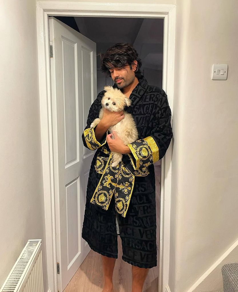 Ishy Khan with his dog Mila