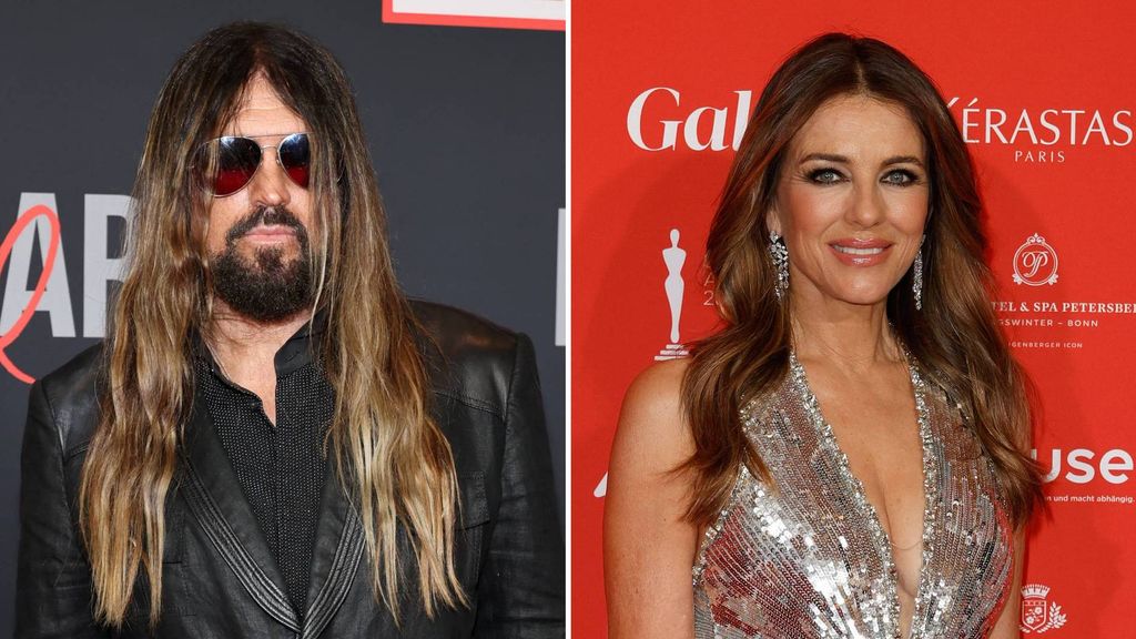 Split image of Billy Ray Cyrus and Elizabeth Hurley