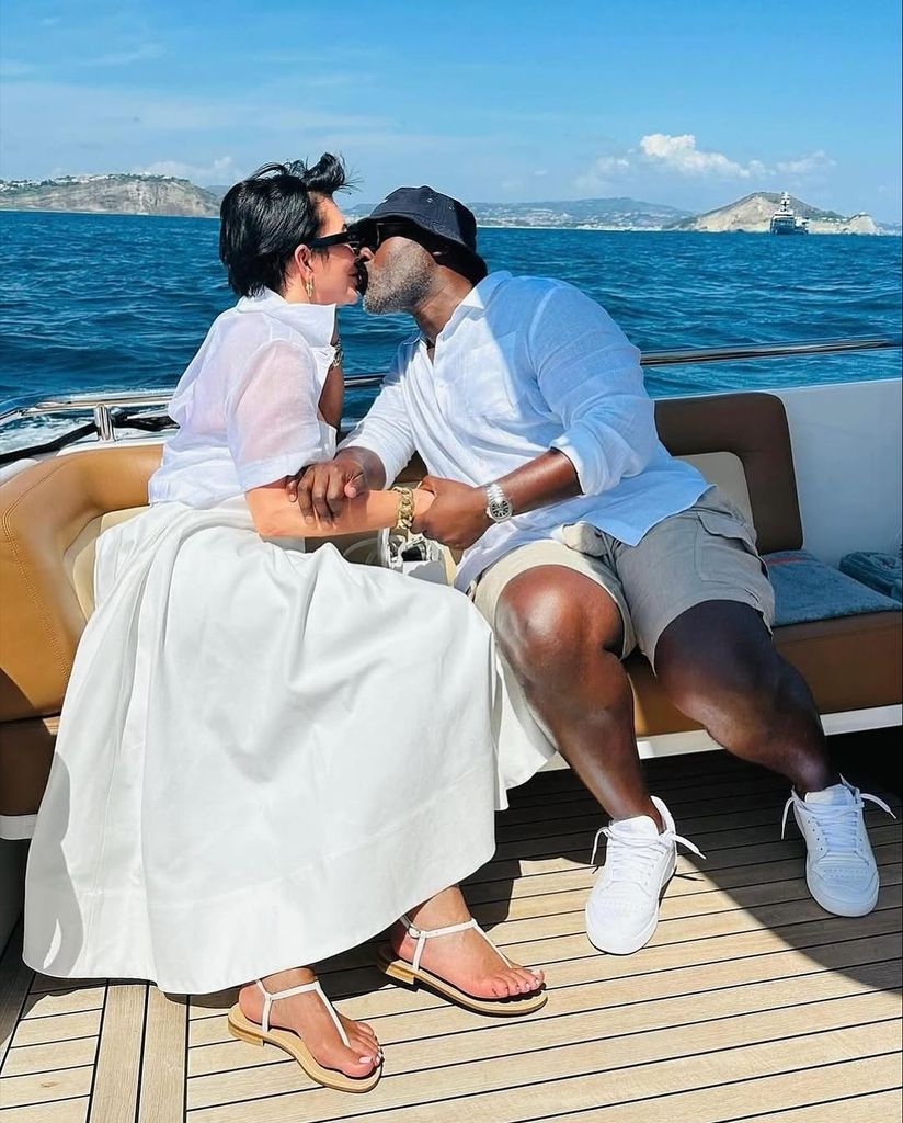 Kris Jenner and Corey Gamble share a kiss
