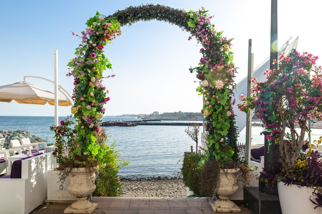 Flower arch on seaside