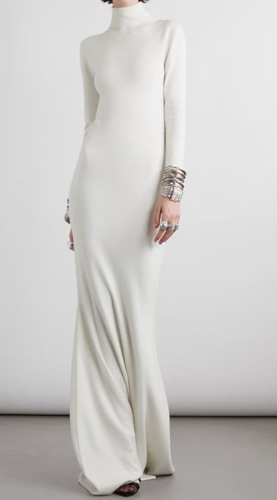 saint laurent white dress