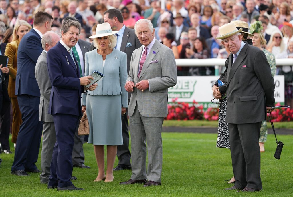 Queen Camilla wore a suit designed by Bruce Oldfield