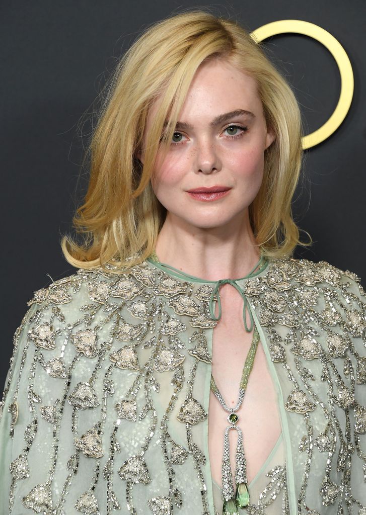 Elle Fanning at the Governers Ball with blonde hair