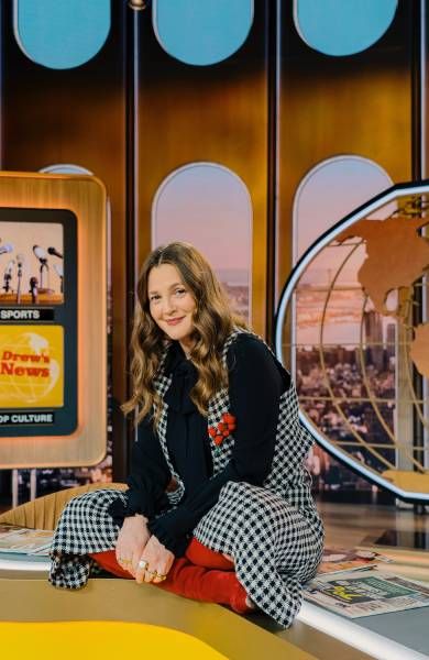 Drew Barrymore on the set of The Drew Barrymore Show
