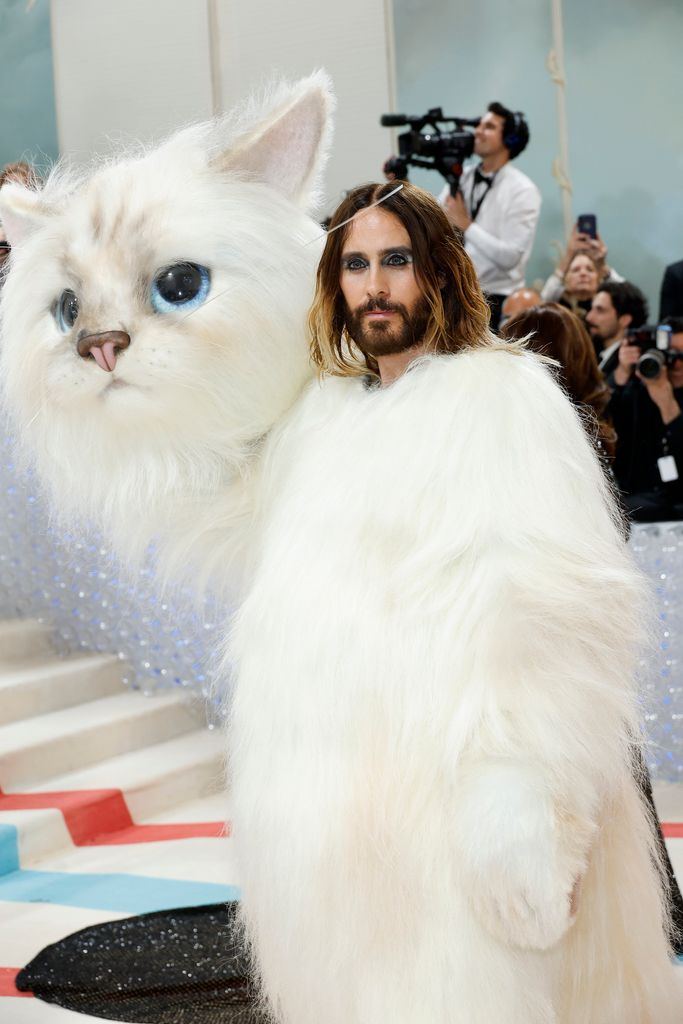 Jared Leto dressed as Choupette at the 2023 Met Gala