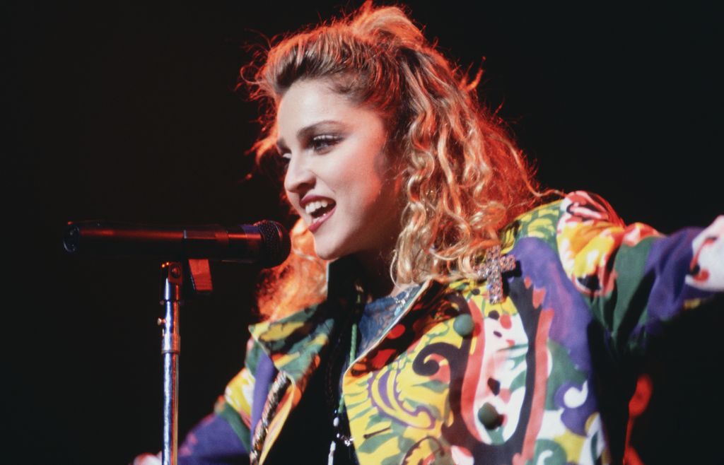 Madonna performs during the Virgin Tour, 1985