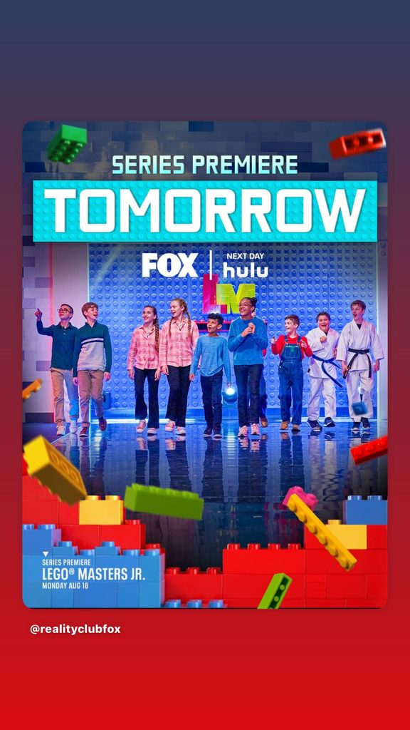 Lego Masters Jr. on FOX, shared by Kelly Osbourne on Instagram