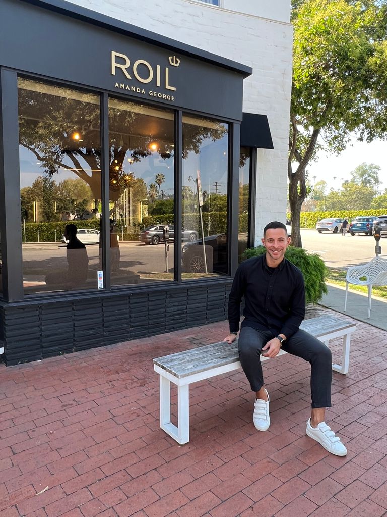 Erick outside the Roil salon in Beverly Hills