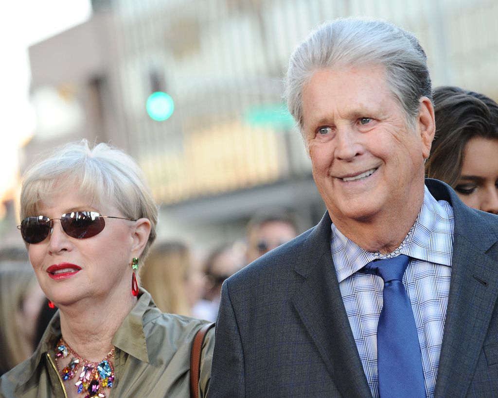 BEVERLY HILLS, CA - JUNE 02:  Musician Brian Wilson (R) and wife Melinda Ledbetter attend the premiere of "Love & Mercy" at Samuel Goldwyn Theater on June 2, 2015 in Beverly Hills, California.  (Photo by Jason LaVeris/FilmMagic)