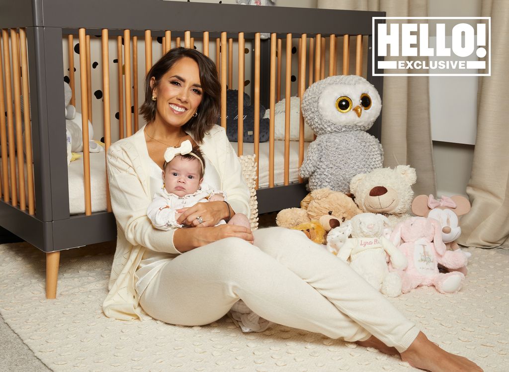 Janette Manrara sits in nursery with baby Lyra