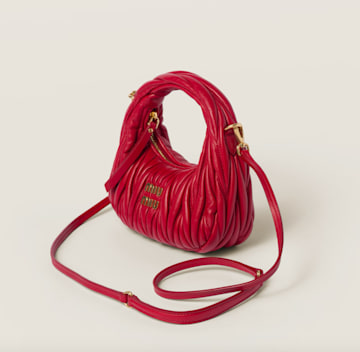 Miu Miu  Wander matelassé nappa leather hobo mini-bag