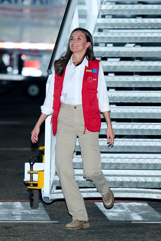 Queen Letizia of Spain in high street cargo pants