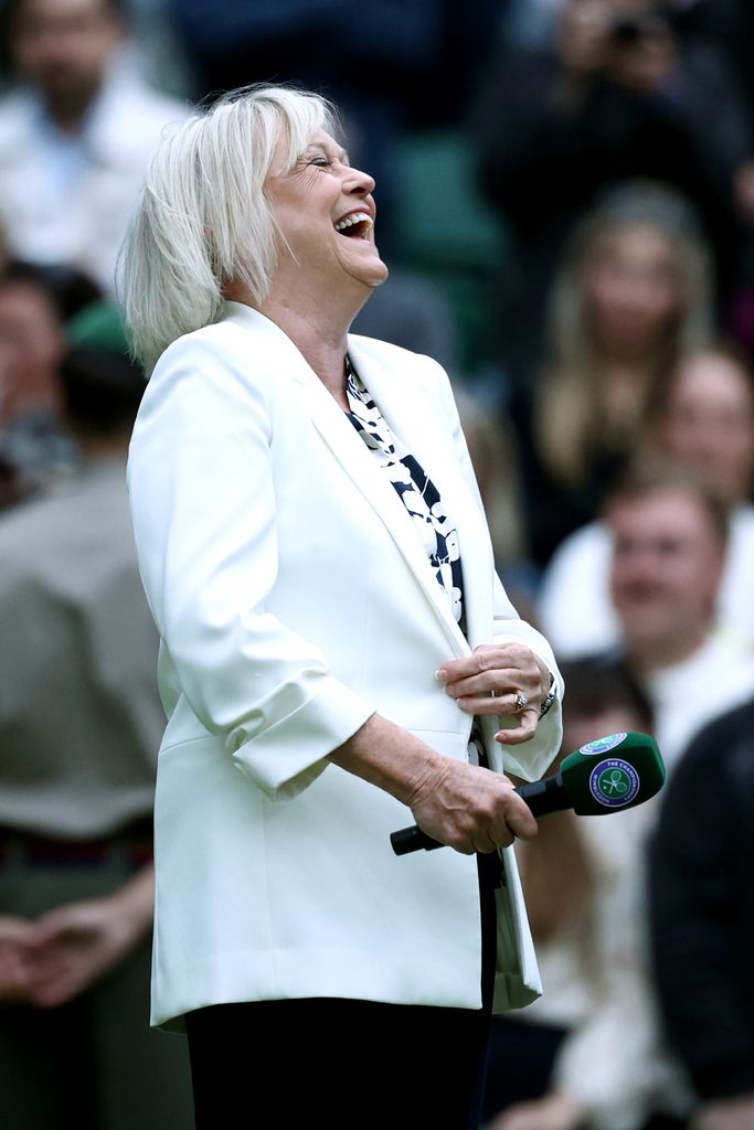 Sue Barker laughing