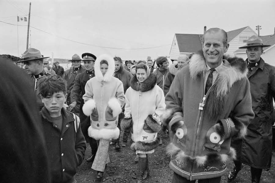 Princess Anne, the Queen and Prince Philip in Tuktoyaktuk in 1970