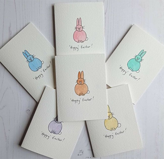pastel bunny cards