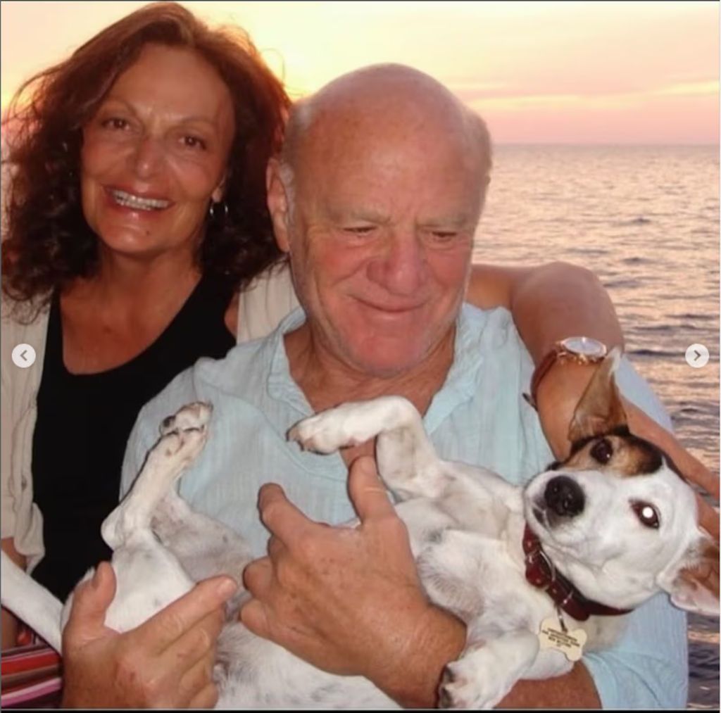 DVF and Barry Diller with their dog