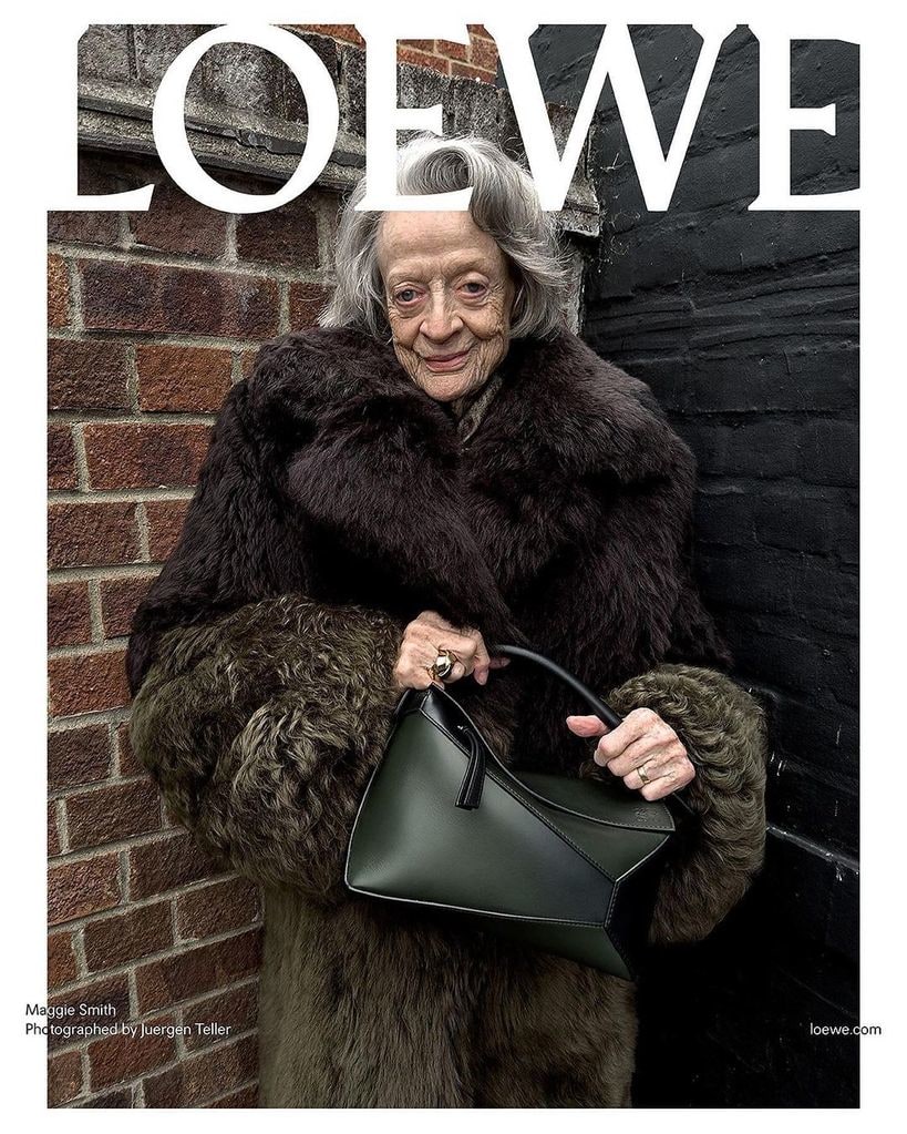 Dame Maggie Smith for Loewe shot by Juergen Teller