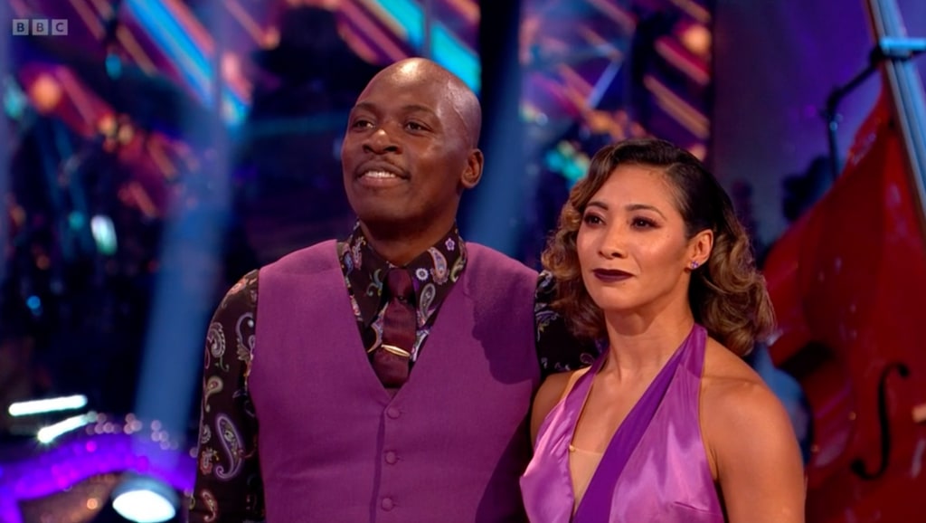 Karen Hauer looked upset following the Strictly routine