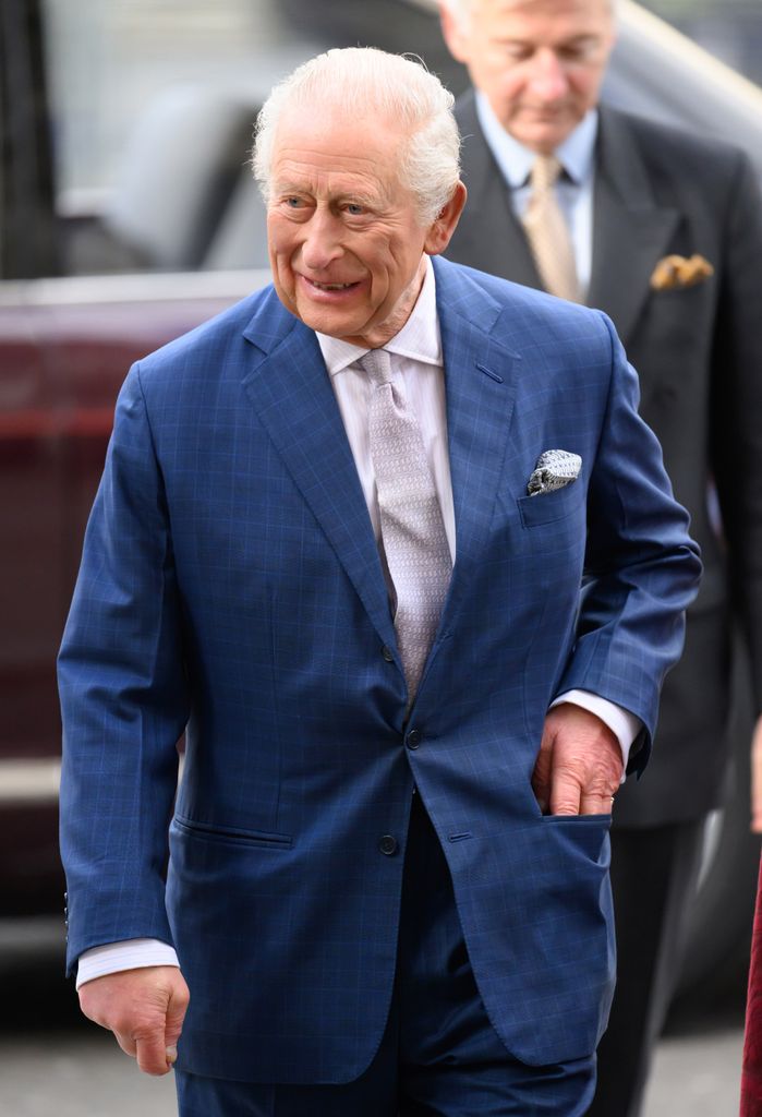 King Charles in a blue suit