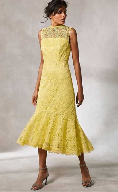 lace yellow dress