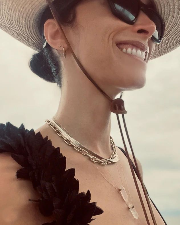 Abigail Spencer wearing the Clarity Retreat Necklace