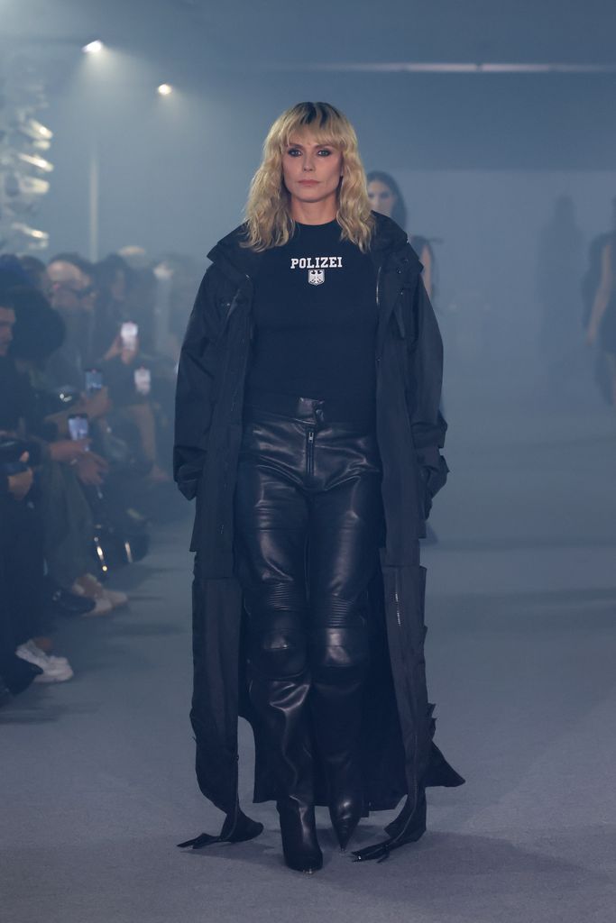 heidi klum debuts bangs walking vetements show during paris fashion week september 2024