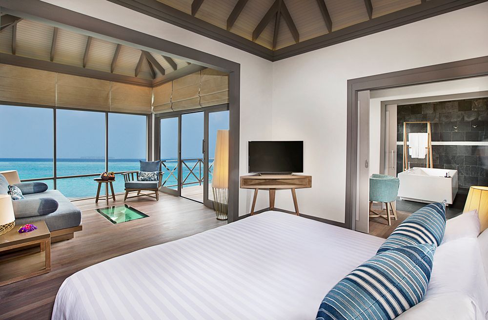 The interior of the water villas at JA Manafaru