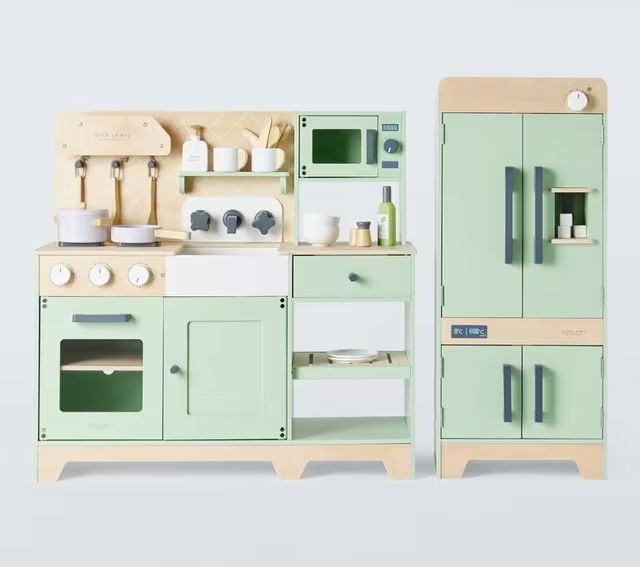 John Lewis Wood Deluxe Toy Kitchen with Fridge Freezer Play Set