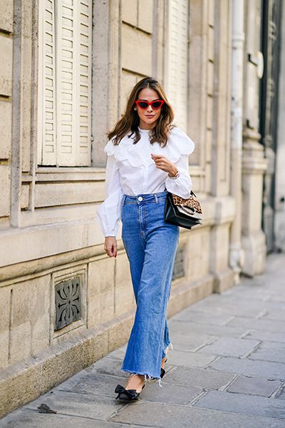 Scalloped Blouse And Jeans