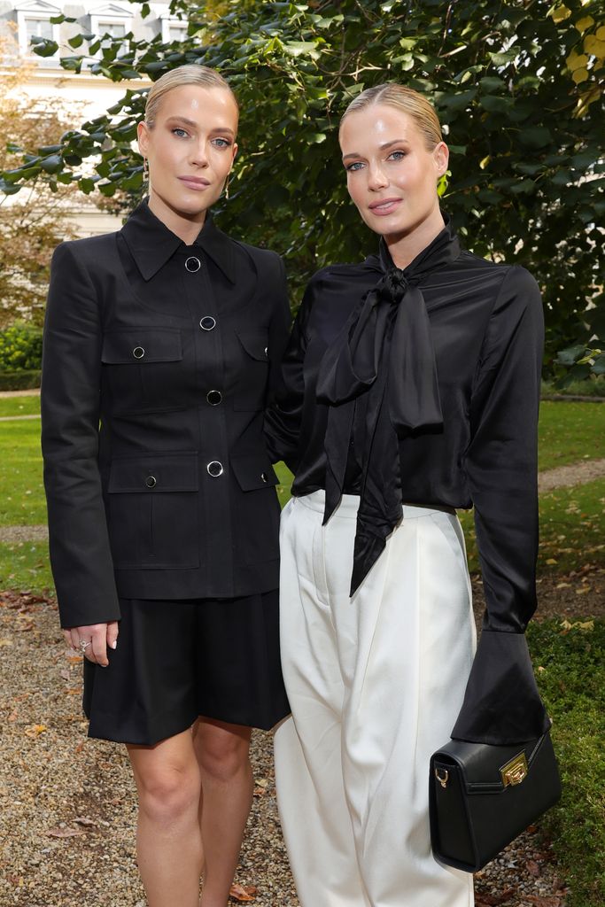 Amelia Spencer and Eliza Spencer in black outfits - amelia with white trousers