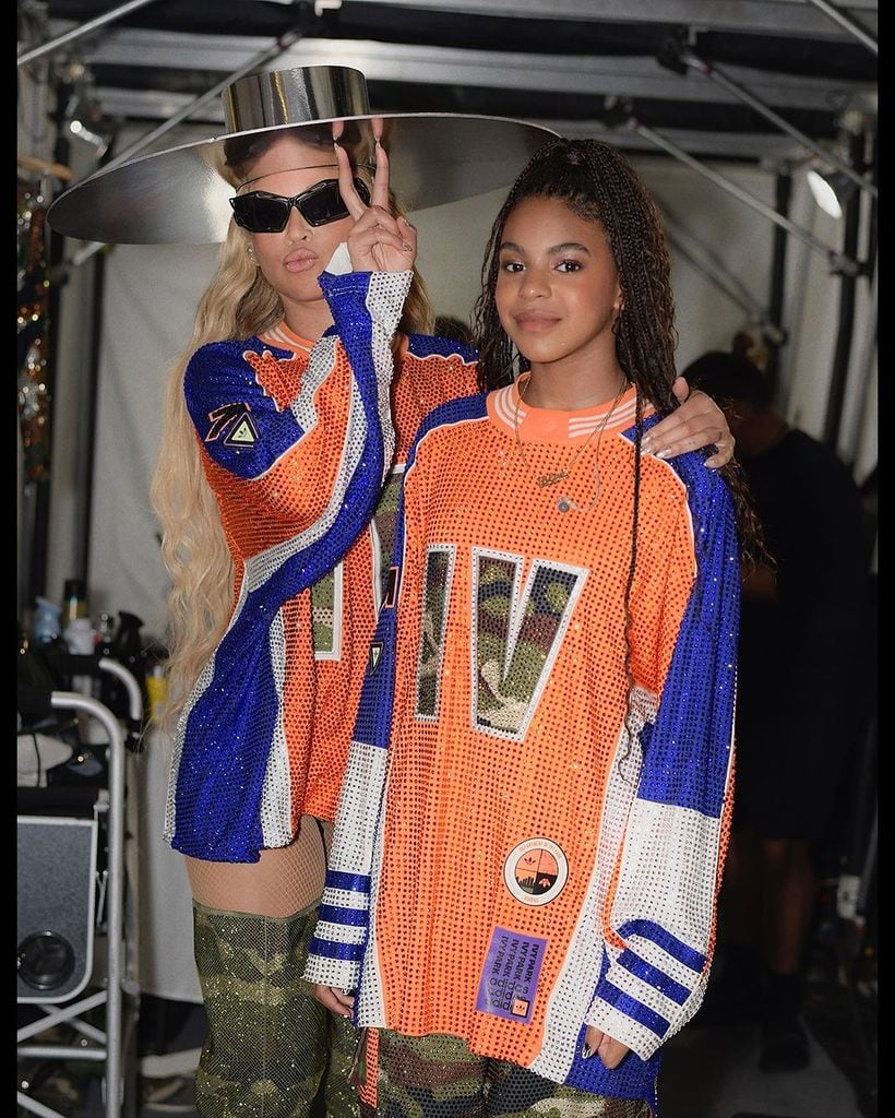 Beyoncé and daughter Blue Ivy Carter backstage during the "Renaissance World Tour"