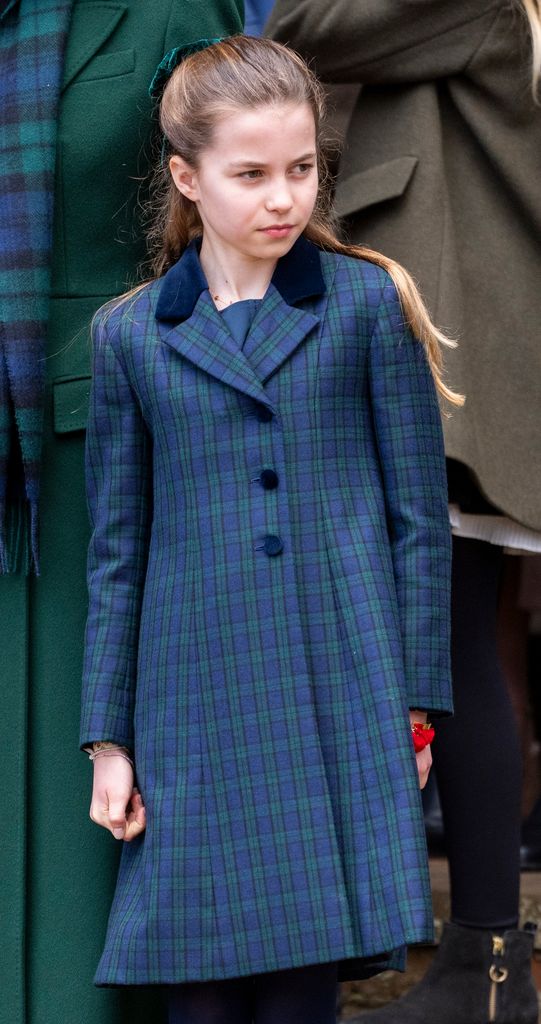 Princess Charlotte in her tartan coat in 2024