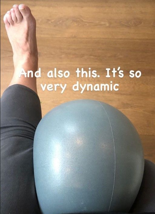 Feet and legs using an exercise ball