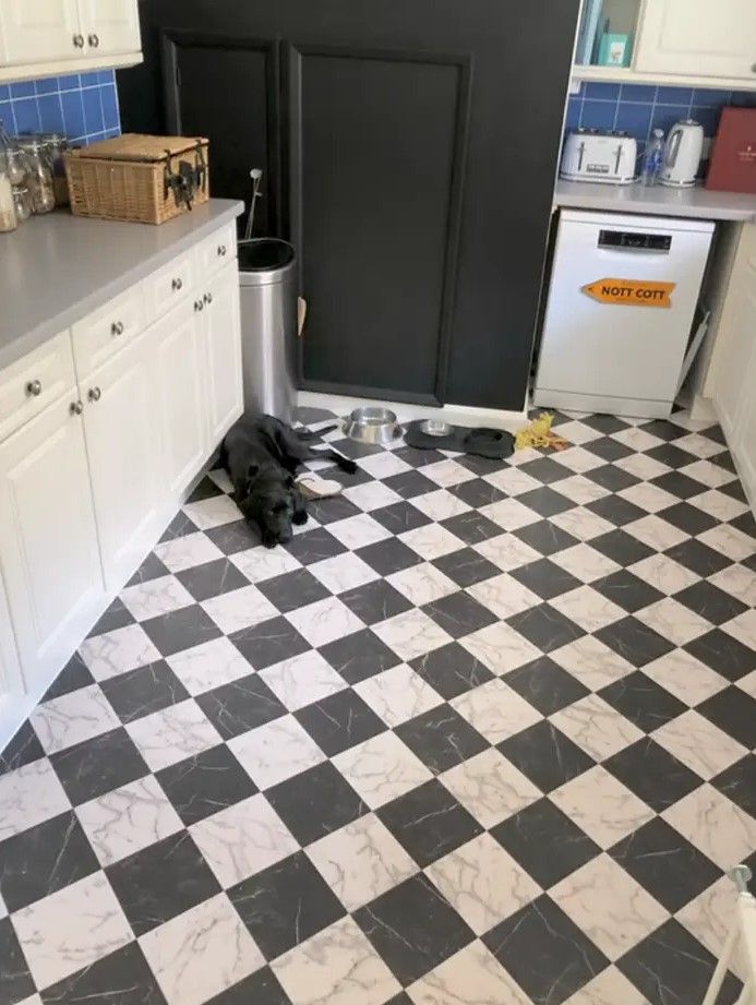 nottingham cottage kitchen with dog