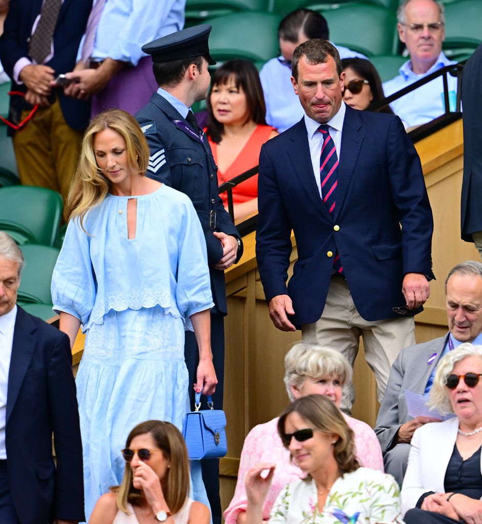 Peter Phillips and Harriet Sperling in the Royal Box on Centre Court
