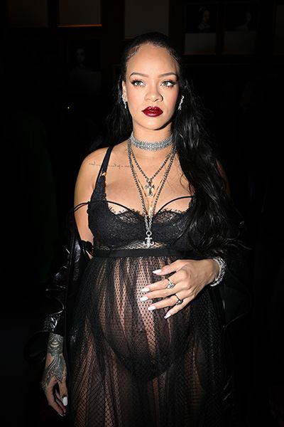 Rihanna Black Lace Outfit