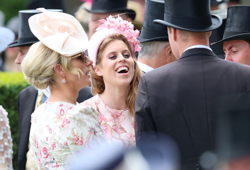 Beatrice and Zara laugh at William