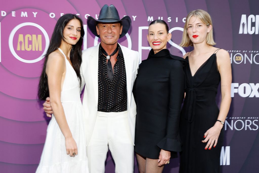 Audrey McGraw, Tim McGraw, Faith Hill and Maggie McGraw attend the 16th Annual Academy of Country Music Honors at Ryman Auditorium on August 23, 2023 in Nashville, Tennessee
