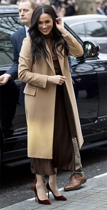 Meghan Markle Wears A Brown Monochrome Reiss Outfit