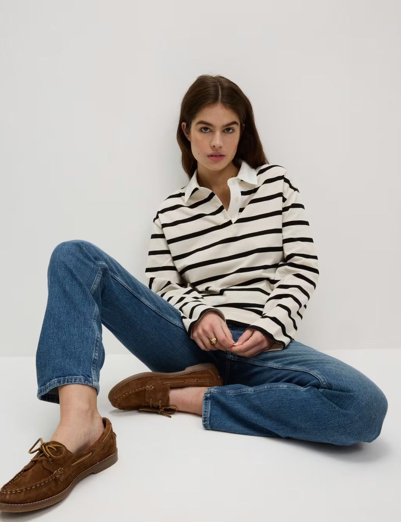 M&S Pure Cotton Striped Rugby Top